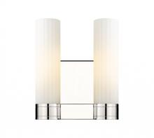  429-2W-PN-G429-11WH - Empire - 2 Light - 11 inch - Polished Nickel - Bath Vanity Light