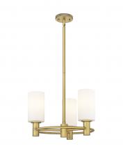  434-3CR-BB-G434-7WH - Crown Point - 3 Light - 18 inch - Brushed Brass - Pendant