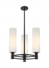  434-3CR-BK-G434-12WH - Crown Point - 3 Light - 18 inch - Matte Black - Pendant