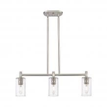  434-3I-SN-G434-7CL - Crown Point - 3 Light - 31 inch - Satin Nickel - Island Light