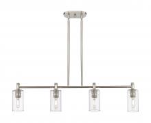  434-4I-SN-G434-7CL - Crown Point - 4 Light - 44 inch - Satin Nickel - Island Light