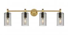  434-4W-BB-G434-7SM - Crown Point - 4 Light - 34 inch - Brushed Brass - Bath Vanity Light