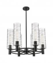  434-6CR-BK-G434-12DE - Crown Point - 6 Light - 24 inch - Matte Black - Chandelier