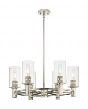  434-6CR-PN-G434-7CL - Crown Point - 6 Light - 24 inch - Polished Nickel - Chandelier