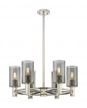  434-6CR-PN-G434-7SM - Crown Point - 6 Light - 24 inch - Polished Nickel - Chandelier