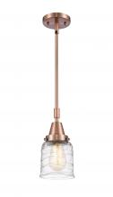  447-1S-AC-G513 - Bell - 1 Light - 5 inch - Antique Copper - Mini Pendant