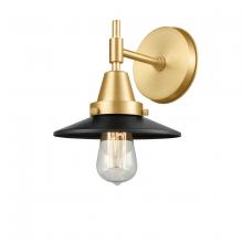  447-1W-SG-M6-BK - Railroad - 1 Light - 8 inch - Satin Gold - Sconce