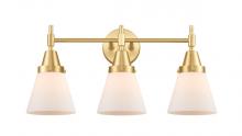  447-3W-SG-G61 - Cone - 3 Light - 24 inch - Satin Gold - Bath Vanity Light