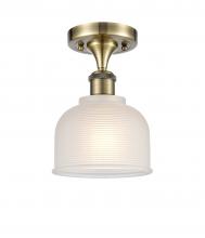  516-1C-AB-G411 - Dayton - 1 Light - 6 inch - Antique Brass - Semi-Flush Mount