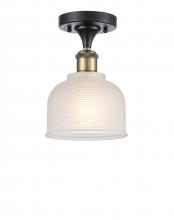  516-1C-BAB-G411 - Dayton - 1 Light - 6 inch - Black Antique Brass - Semi-Flush Mount