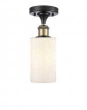  516-1C-BAB-G801 - Clymer - 1 Light - 4 inch - Black Antique Brass - Semi-Flush Mount