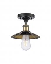  516-1C-BAB-M17-BK - Scallop - 1 Light - 8 inch - Black Antique Brass - Semi-Flush Mount