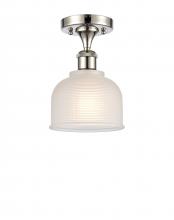  516-1C-PN-G411 - Dayton - 1 Light - 6 inch - Polished Nickel - Semi-Flush Mount