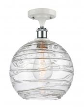  516-1C-WPC-G1213-10 - Athens Deco Swirl - 1 Light - 10 inch - White Polished Chrome - Semi-Flush Mount