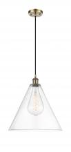  516-1P-AB-GBC-162 - Berkshire - 1 Light - 16 inch - Antique Brass - Cord hung - Pendant