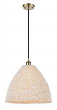 Innovations Lighting 516-1P-AB-NBD-16-NAT - Bristol Natural - 1 Light - 6 inch - Antique Brass - Cord hung - Mini Pendant