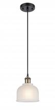  516-1P-BAB-G411 - Dayton - 1 Light - 6 inch - Black Antique Brass - Cord hung - Mini Pendant