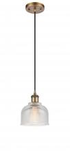  516-1P-BB-G412 - Dayton - 1 Light - 6 inch - Brushed Brass - Cord hung - Mini Pendant