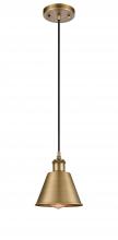  516-1P-BB-M8 - Smithfield - 1 Light - 7 inch - Brushed Brass - Cord hung - Mini Pendant