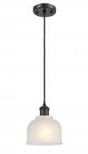  516-1P-BK-G411 - Dayton - 1 Light - 6 inch - Matte Black - Cord hung - Mini Pendant