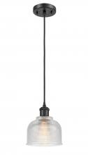  516-1P-BK-G412 - Dayton - 1 Light - 6 inch - Matte Black - Cord hung - Mini Pendant