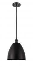  516-1P-BK-MBD-9-BK - Bristol - 1 Light - 9 inch - Matte Black - Cord hung - Mini Pendant