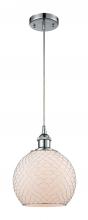  516-1P-PC-G121-8CSN - Farmhouse Chicken Wire - 1 Light - 8 inch - Polished Chrome - Cord hung - Mini Pendant