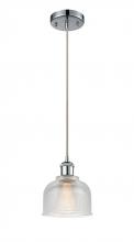  516-1P-PC-G412 - Dayton - 1 Light - 6 inch - Polished Chrome - Cord hung - Mini Pendant