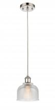  516-1P-PN-G412 - Dayton - 1 Light - 6 inch - Polished Nickel - Cord hung - Mini Pendant