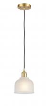  516-1P-SG-G411 - Dayton - 1 Light - 6 inch - Satin Gold - Cord hung - Mini Pendant