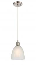  516-1P-SN-G381 - Castile - 1 Light - 6 inch - Brushed Satin Nickel - Cord hung - Mini Pendant