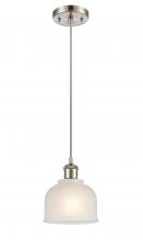  516-1P-SN-G411 - Dayton - 1 Light - 6 inch - Brushed Satin Nickel - Cord hung - Mini Pendant