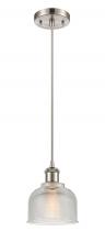  516-1P-SN-G412 - Dayton - 1 Light - 6 inch - Brushed Satin Nickel - Cord hung - Mini Pendant