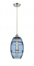  516-1P-SN-G557-8BL - Vaz - 1 Light - 8 inch - Brushed Satin Nickel - Cord hung - Mini Pendant