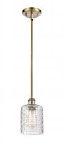  516-1S-AB-G112C-5CL - Cobbleskill - 1 Light - 5 inch - Antique Brass - Mini Pendant