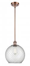  516-1S-AC-G122-10CSN - Farmhouse Chicken Wire - 1 Light - 10 inch - Antique Copper - Mini Pendant