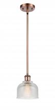  516-1S-AC-G412 - Dayton - 1 Light - 6 inch - Antique Copper - Mini Pendant