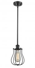  516-1S-BK-CE513-BK - Muselet - 1 Light - 6 inch - Matte Black - Mini Pendant