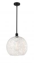  516-1S-BK-G1216-14WM - White Mouchette - 1 Light - 14 inch - Matte Black - Pendant