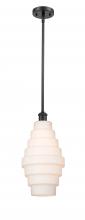  516-1S-BK-G671-8 - Cascade - 1 Light - 8 inch - Matte Black - Mini Pendant