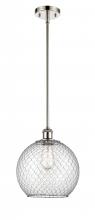  516-1S-PN-G122-10CSN - Farmhouse Chicken Wire - 1 Light - 10 inch - Polished Nickel - Mini Pendant