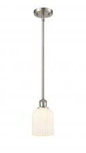  516-1S-SN-G559-5GWH - Bridal Veil - 1 Light - 5 inch - Brushed Satin Nickel - Mini Pendant