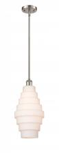  516-1S-SN-G671-8 - Cascade - 1 Light - 8 inch - Brushed Satin Nickel - Mini Pendant