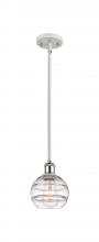  516-1S-WPC-G556-6CL - Rochester - 1 Light - 6 inch - White Polished Chrome - Mini Pendant