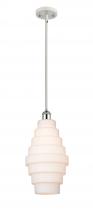  516-1S-WPC-G671-8 - Cascade - 1 Light - 8 inch - White Polished Chrome - Mini Pendant