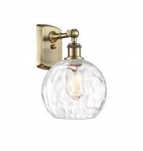  516-1W-AB-G1215-8 - Athens Water Glass - 1 Light - 8 inch - Antique Brass - Sconce