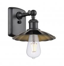  516-1W-BK-M17-BK - Scallop - 1 Light - 8 inch - Matte Black - Sconce