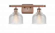  516-2W-AC-G412 - Dayton - 2 Light - 16 inch - Antique Copper - Bath Vanity Light