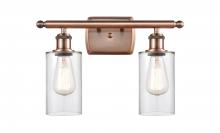  516-2W-AC-G802 - Clymer - 2 Light - 14 inch - Antique Copper - Bath Vanity Light