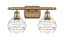  516-2W-BB-G556-6CL - Rochester - 2 Light - 16 inch - Brushed Brass - Bath Vanity Light